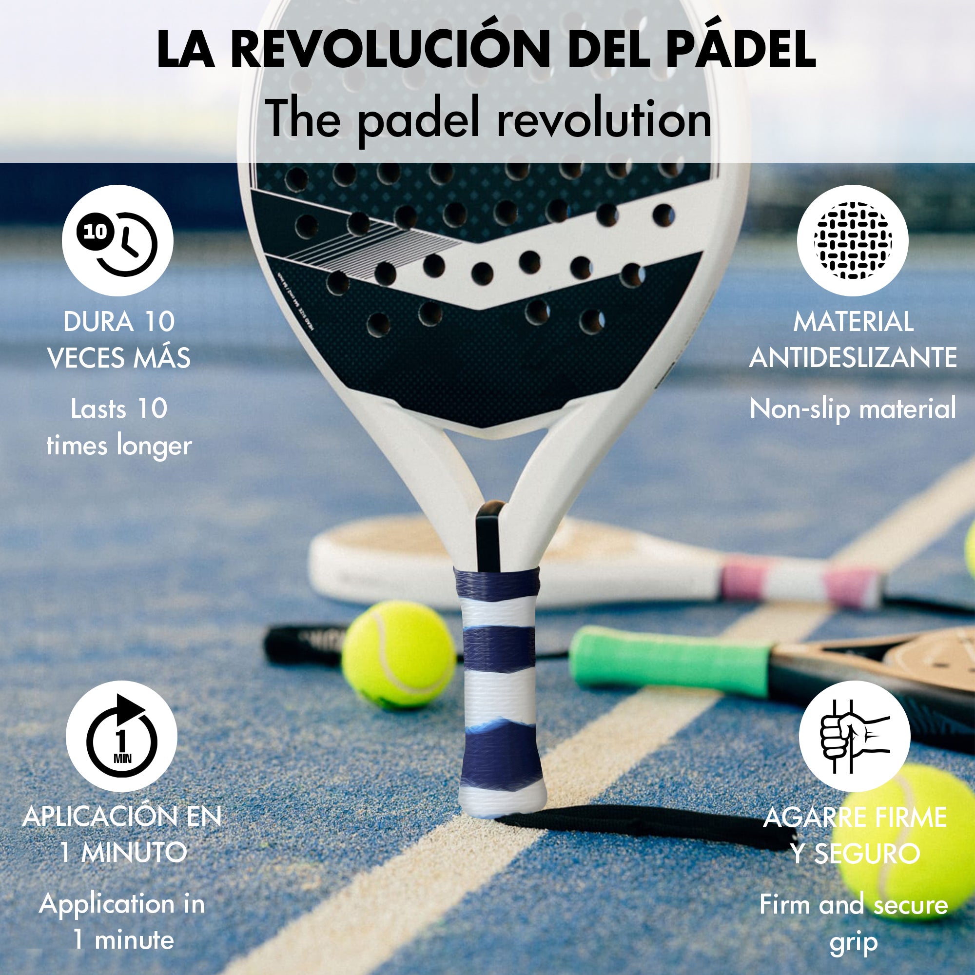 Overgrip de pádel Helix Pro Grip de silicona antisudor