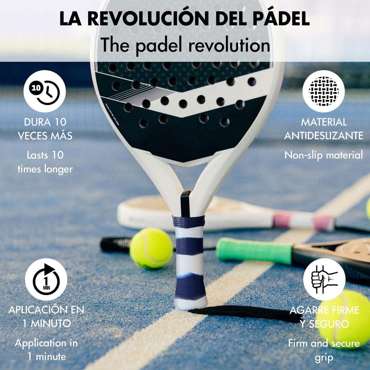 Overgrip de pádel Helix Pro Grip de silicona antisudor