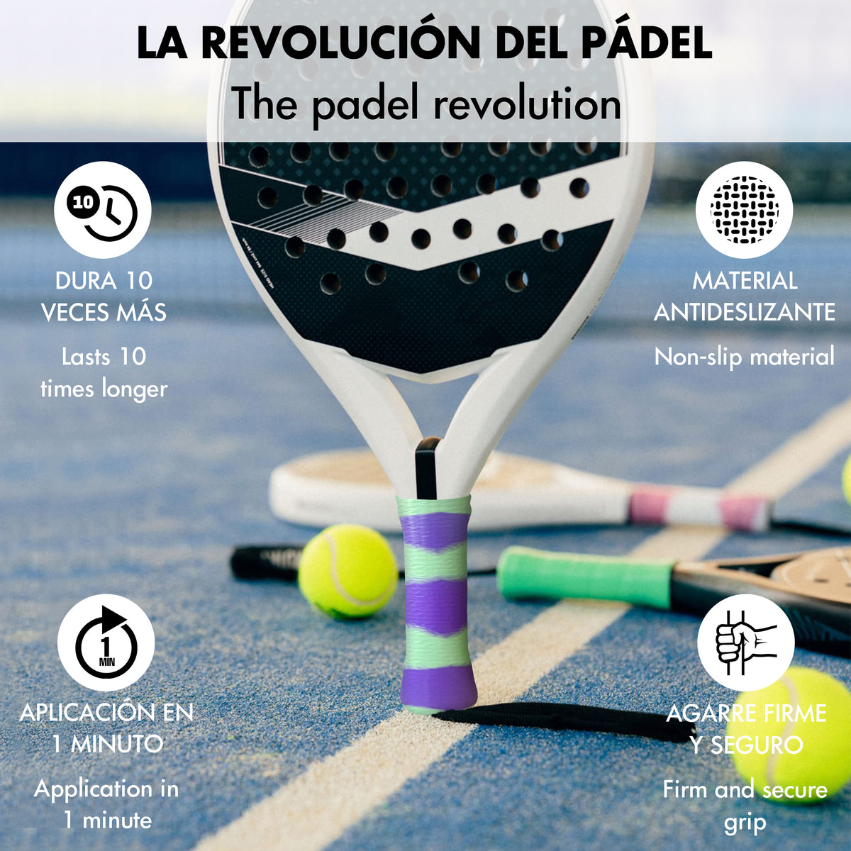 Overgrip de pádel Helix Pro Grip de silicona antisudor