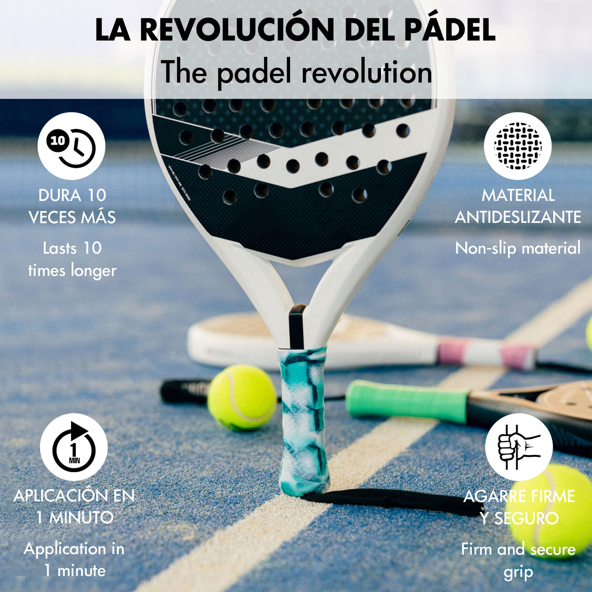 Overgrip de pádel Helix Pro Grip de silicona antisudor