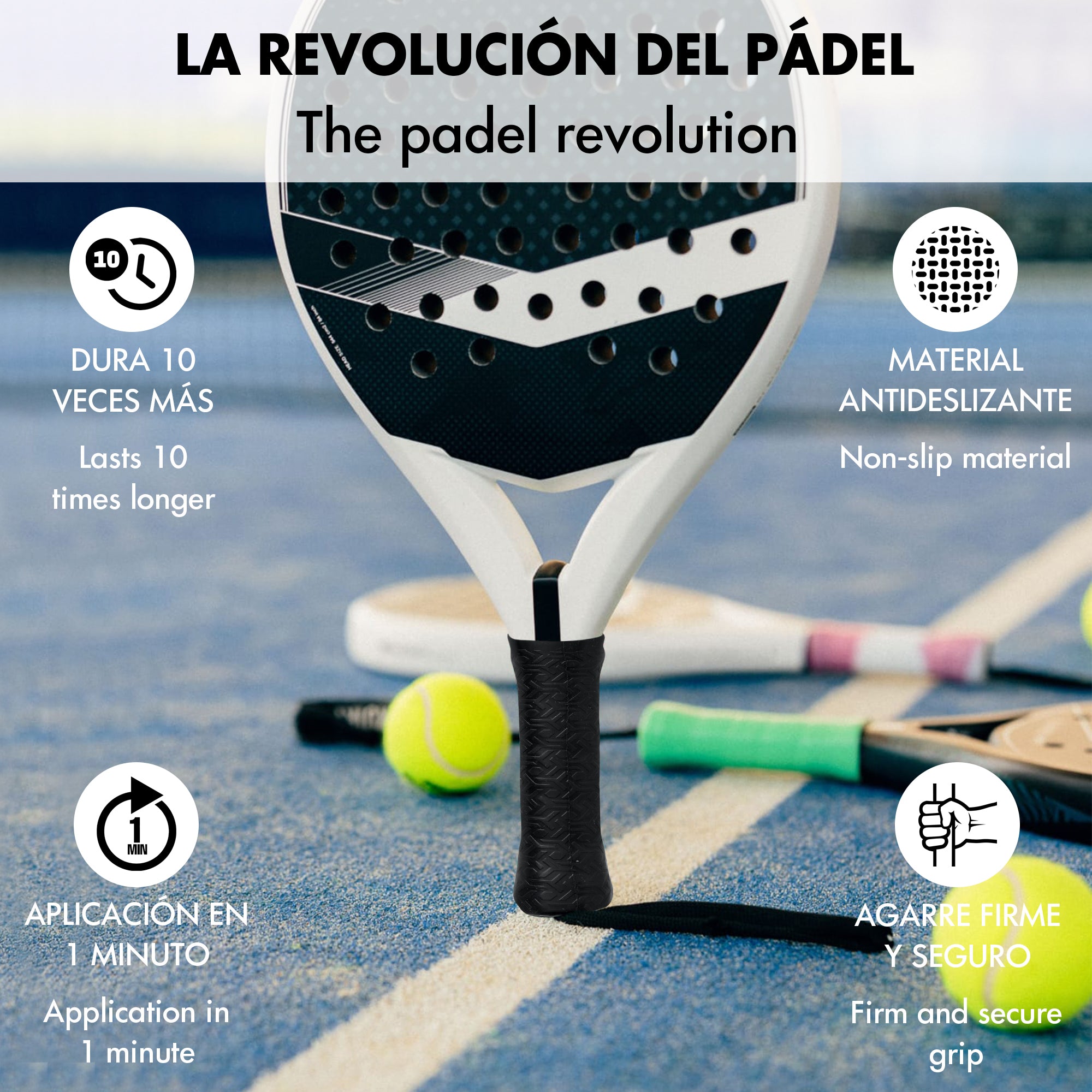Overgrip de pádel Helix Pro Grip de silicona antisudor