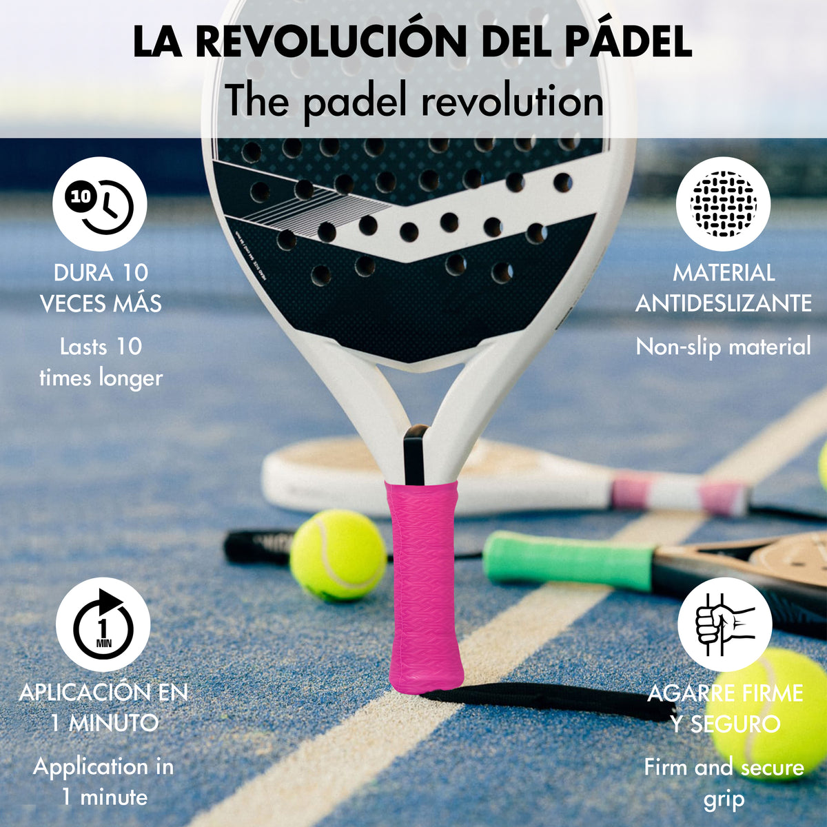 Overgrip de pádel Helix Pro Grip de silicona antisudor